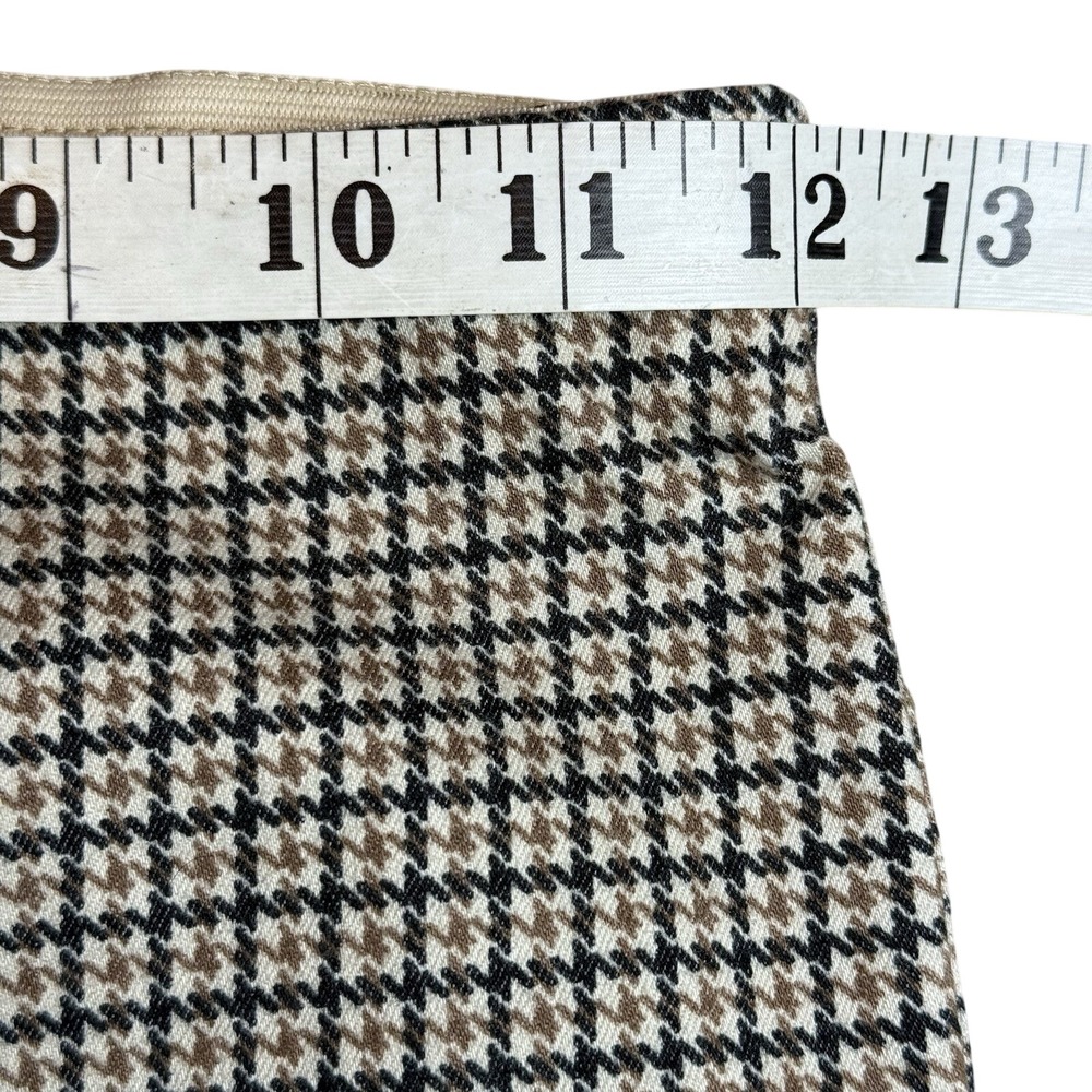 H&M Women's Pants Size 2 Small Plaid Houndstooth Check Slim Trousers - Picture 6 of 8